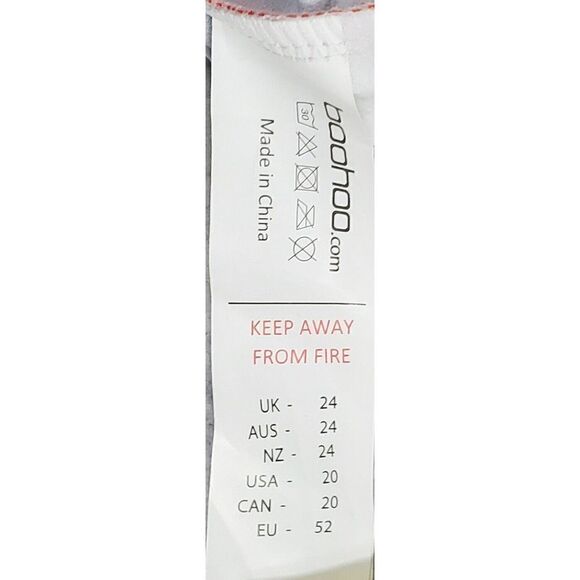 New Boohoo Swimsuit Plus Size 20 One Piece Orange Scoop Back Stripe Pool Beach - Picture 5 of 9